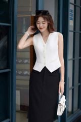 VGU1309 SET GILE TRẮNG - CHÂN VÁY A DÀI