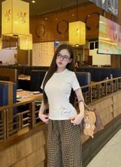 VRA0652 - SET ÁO THUN TRẮNG - QUẦN CARO