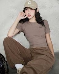 VRA0656 - SET ÁO THUN BODY BAD + QUẦN DÀI NÂU