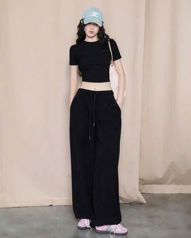 VRA0657 - SET ÁO THUN BODY BAD + QUẦN DÀI ĐEN