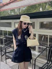 VGU0582 - SET ÁO SƠMI THÊU HÌNH + QUẦN SHORT XANH ĐEN