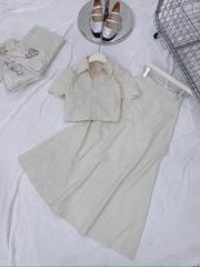 TQ4366 - SET ÁO KIỂU SƠ MI + CHÂN VÁY DÀI KEM