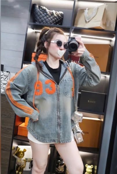 VGU0856 - ÁO KHOÁC PHỐI SỌC CAM SỐ 93 (ÁO LẺ)