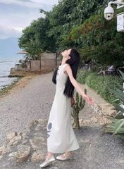 VGU0606 - ĐẦM SÁT NÁCH IN HÌNH HOA