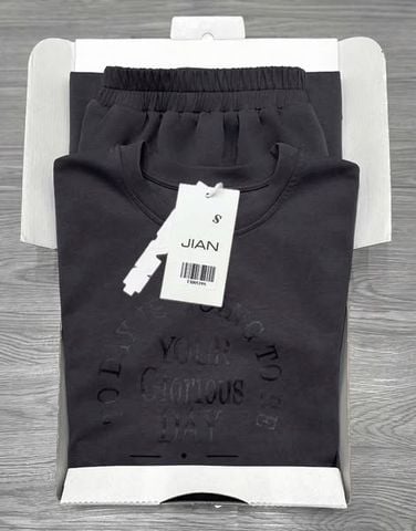TB8539 - SET ÁO THUN IN HÌNH + CHÂN VÁY XÁM