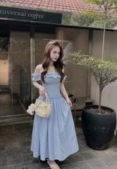 TQ4374 - ĐẦM DÀI PHỐI BÈO XANH