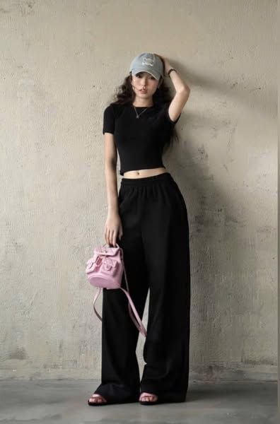 VRA0657 - SET ÁO THUN BODY BAD + QUẦN DÀI ĐEN