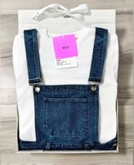 VGU0877 - SET 2 MÓN ÁO THUN TRẮNG - QUẦN YẾM JEAN DÀI