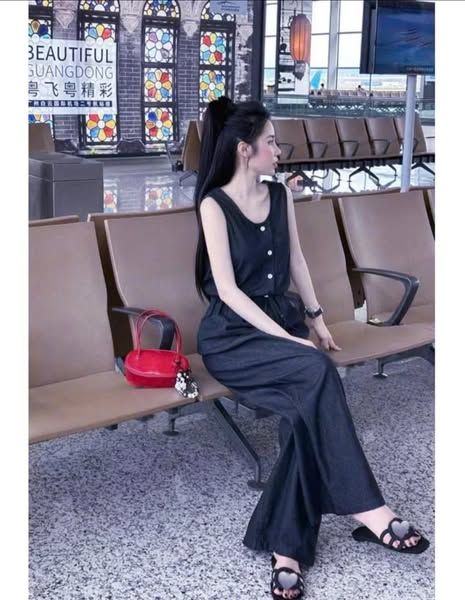 KS0932 - JUM JEAN DENIM DÀI XANH ĐEN