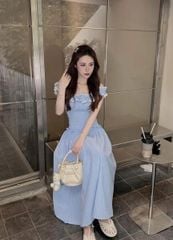 TQ4374 - ĐẦM DÀI PHỐI BÈO XANH