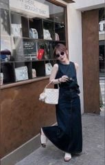 VGU0611 - SET JEAN DENIM XẺ LƯNG