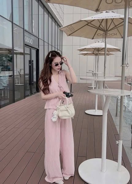 TB8531 - SET ÁO SAT NÁCH PHỐI DÂY - QUẦN DÀI SỌC