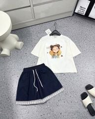 KS0915 - SET BỘ ÁO IN BÉ GÁI - QUẦN SHORT VIỀN REN