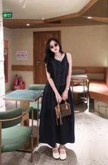 VGU0601 - SET GILE JEAN DENIM PHỐI CỔ