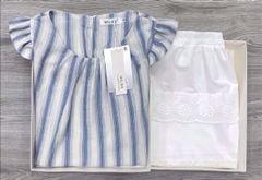 KS0957 - SET ÁO SỌC TAY HẾN + CHÂN VÁY NGẮN