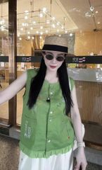 VGU0685 - SET ÁO SÁT NÁCH XANH LÁ + QUẦN DÀI