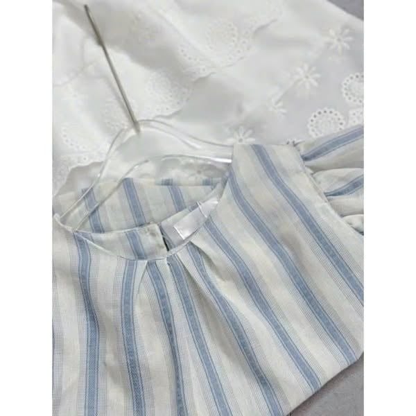 KS0957 - SET ÁO SỌC TAY HẾN + CHÂN VÁY NGẮN