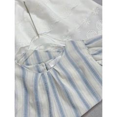 KS0957 - SET ÁO SỌC TAY HẾN + CHÂN VÁY NGẮN