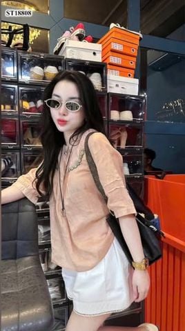 VGU0648 - SET ÁO TAY LỞ + QUẦN SHORT TRẮNG