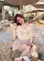SKY8709 - SET BỘ PHỐI REN (HỒNG TÍM)