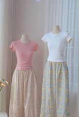 VRA0664 - SET ÁO THUN TRẮNG + QUẦN TIM XANH