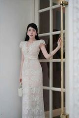 VGU0647 - ĐẦM BODY REN TRẮNG