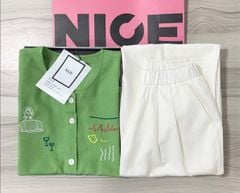 VGU0685 - SET ÁO SÁT NÁCH XANH LÁ + QUẦN DÀI