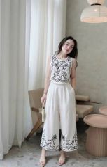 SKY8690 - SET SÁT NÁCH TRẮNG HỌA TIẾT ĐEN