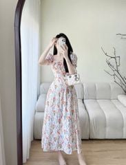 KS5137 - ĐẦM HOA KEM DÁNG DÀI