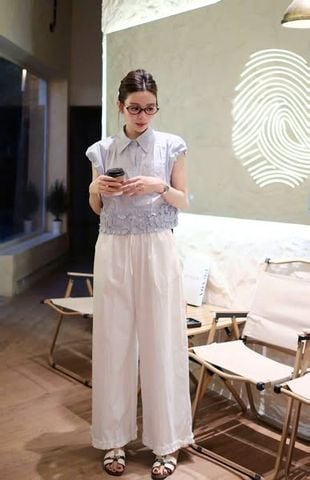 KS0962  - SET ÁO SƠ MI TAY HẾN VIỀN BÈO - QUẦN DÀI