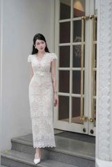 VGU0647 - ĐẦM BODY REN TRẮNG