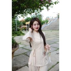 KS0606 - SET ĐỒ LAM TRẮNG KEM