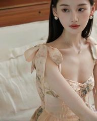 VGU0703 - ĐẦM 2 DÂY NƠ HỌA TIẾT