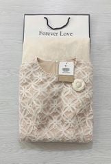 TQ1819 - ĐẦM XÒE REN KEM + TAG HOA