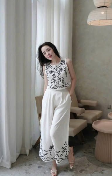 SKY8690 - SET SÁT NÁCH TRẮNG HỌA TIẾT ĐEN