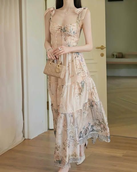 VGU0703 - ĐẦM 2 DÂY NƠ HỌA TIẾT