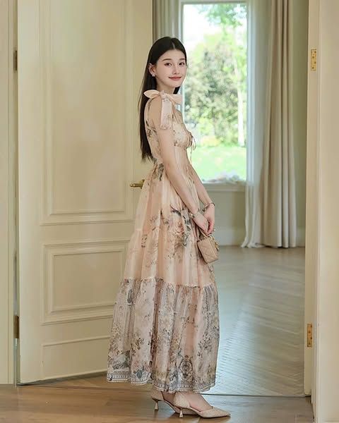 VGU0703 - ĐẦM 2 DÂY NƠ HỌA TIẾT