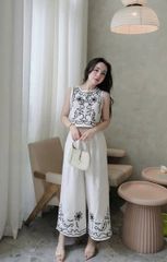 SKY8690 - SET SÁT NÁCH TRẮNG HỌA TIẾT ĐEN