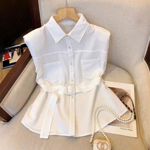 KS1013 - ÁO SÁT NÁCH KÈM NỊT TRẮNG (ÁO LẺ)