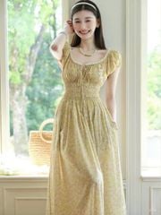 VGU0796 - ĐẦM DÀI HOA VÀNG