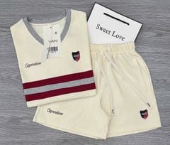 TB8747 - SET THỂ THAO NGẮN CỔ TIM SỐ 91 (KEM)