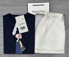 TB8704 - SET ÁO THUN IN CÔ GÁI X.ĐEN + QUẦN SHORT