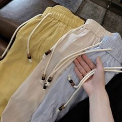 KS1030 - QUẦN LINEN ỐNG RỘNG - VÀNG (QUẦN LẺ)