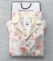 KS5141 - ĐẦM TRẮNG HOA HỒNG PHỐI CỔ KEM