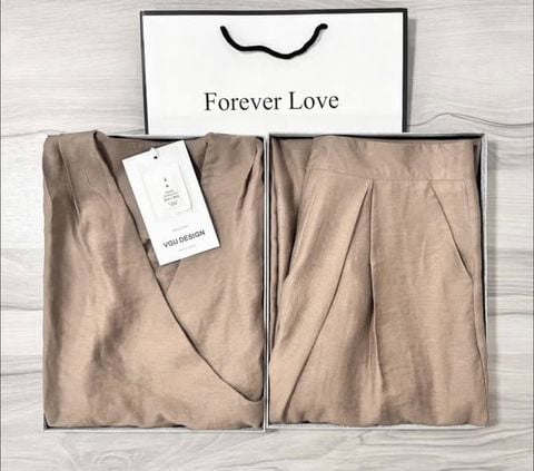 VGU0790 - SET ÁO SÁT NÁCH VẠT CHÉO + QUẦN DÀI