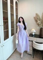 VRA0665 - ĐẦM DÀI TAY PHỒNG PHỐI NƠ (TÍM)