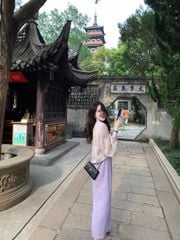 VGU0791 - SET ÁO THÊU HOA TÍM + CHÂN VÁY DÀI