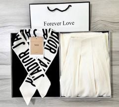 VGU0806 - SET ÁO THUN ĐEN + CHÂN VÁY DÀI KÈM KHĂN (3MÓN)