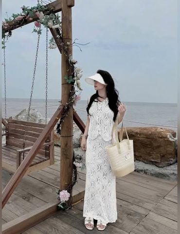 VGU0852 - SET LEN DỆT KIM ( KÈM ÁO 2 DÂY)