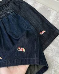 TB8739 - SET JEAN DENIM LOGO THÊU - XANH NHẠT